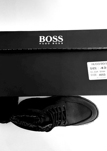 BOOS Siyah Kürklü Erkek Street Style Bot - Görsel 7