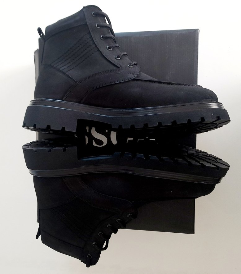 BOOS Siyah Kürklü Erkek Street Style Bot - Görsel 3