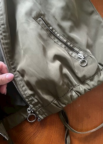 s Beden haki Renk Bershka hali bomber yağmurluk
