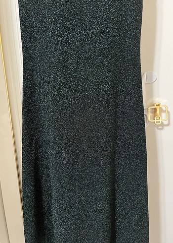 V Yaka Siyah Drapeli Kadın abiye - Görsel 3