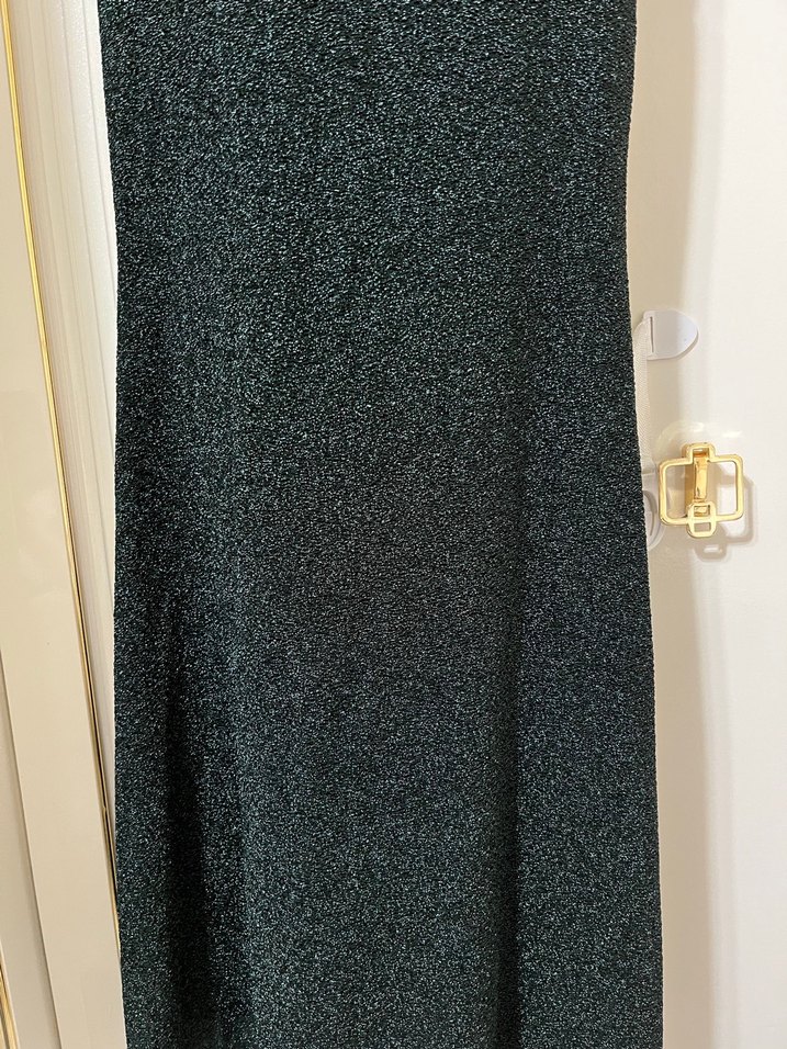 V Yaka Siyah Drapeli Kadın abiye - Görsel 3