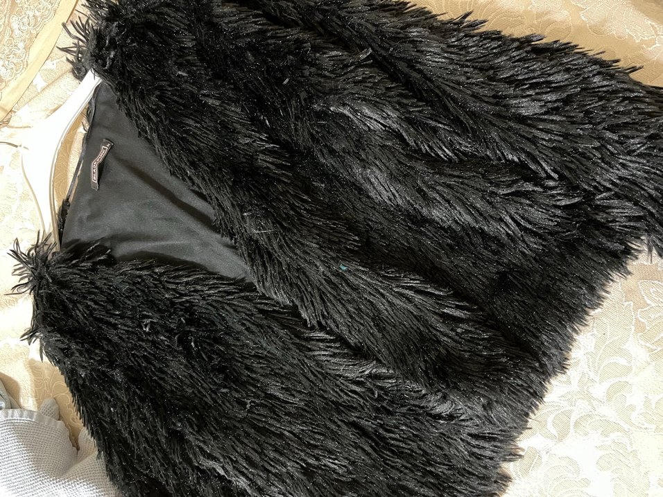 Siyah Kadın Kürk Detaylı  Ceket - Görsel 3