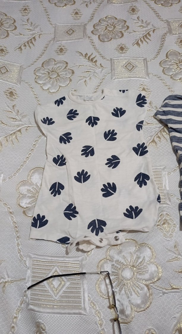 next baby Çizgili Kısa Kollu Erkek Bebek Tulum - Görsel 2