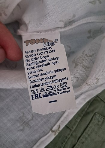 Erkek Bebek Gri Desenli Gömlek ve Yeşil Pantolon Takımı - Görsel 4