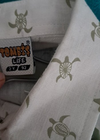 Erkek Bebek Gri Desenli Gömlek ve Yeşil Pantolon Takımı - Görsel 3