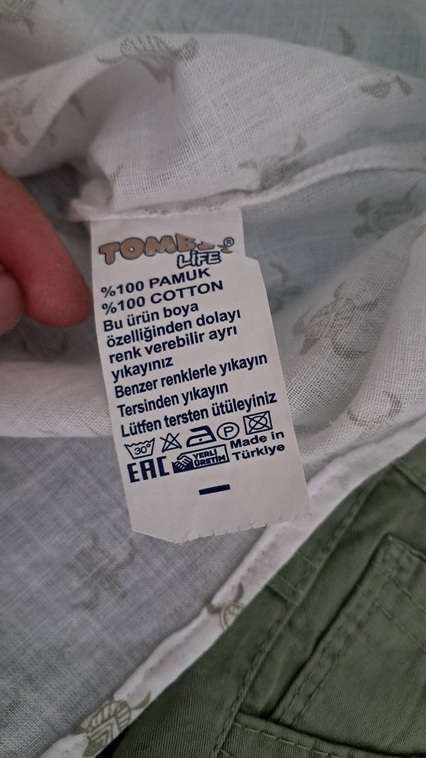Erkek Bebek Gri Desenli Gömlek ve Yeşil Pantolon Takımı - Görsel 4