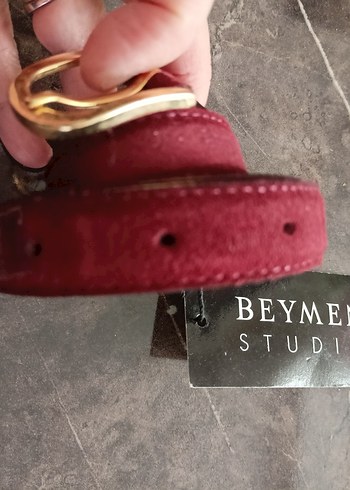 m Beden Orjinal Beymen Bordo Deri Kemer