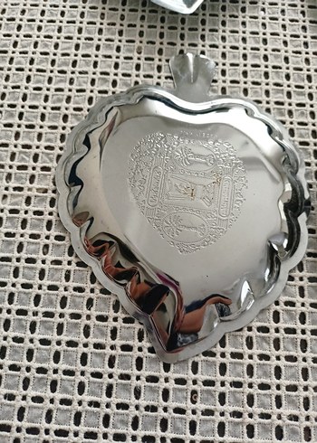 Nakış Desenli Parlak Altın Tabak Seti - Görsel 3