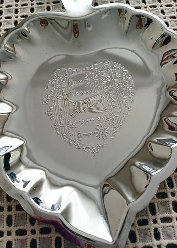 Nakış Desenli Parlak Altın Tabak Seti - Görsel 2