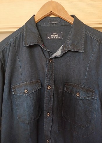ORJİNAL MAVİ KOT Erkek Lacivert Denim Gömlek - Görsel 2