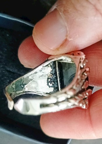 GÜMÜŞ Gotik Erkek Yüzük Siyah Taşlı - Görsel 4