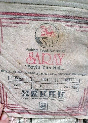 SARAY YÜN DOKUMA HALI 75 X 2.80 - Görsel 4