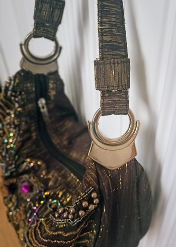 American Vintage y2k vintage Boncuk İşlemeli Bohem Kadın Çanta