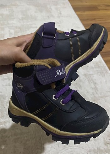 Mor Renkli Erkek Biker Botu Velcro