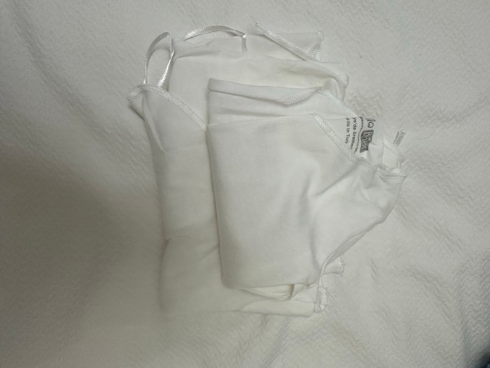 3 adet Beyaz yeni doğan atlet bağcıklı - Görsel 2