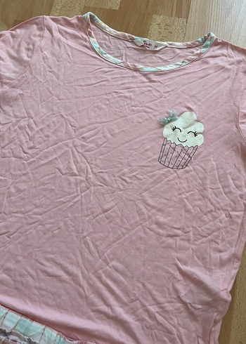 Penti Pembe Baskılı Mini Kadın Pijama Takımı