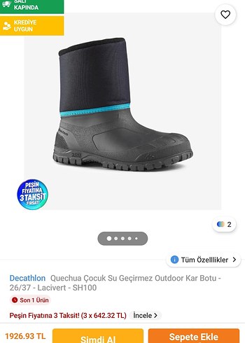 Decathlon Erkek Çocuk Su Geçirmez Outdoor Bot - Görsel 7
