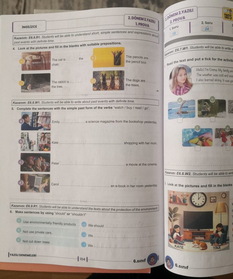 Tonguç 6. Sınıf 2. Dönem Yazılı Denemeleri - Görsel 4