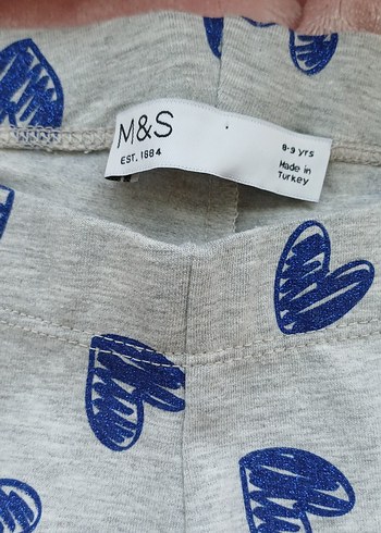 Marks&Spencer Kız Çocuk Gri Pamuklu Baskılı Tayt - Görsel 2