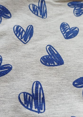 Kızlar için Baskılı Gri Pamuklu Tayt 8-9 yaş - Görsel 3