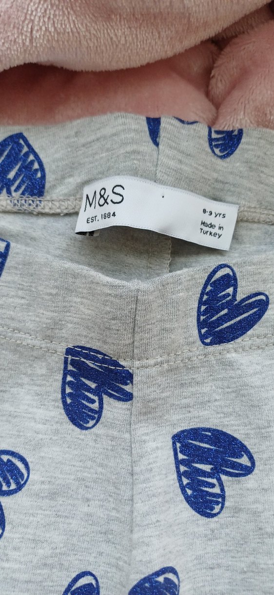 Kızlar için Baskılı Gri Pamuklu Tayt 8-9 yaş - Görsel 2