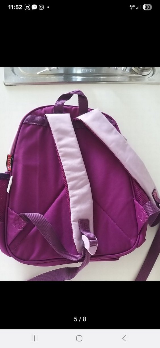 Mor Frozen Temalı Çocuk  ilkokul  Çantası - Görsel 5