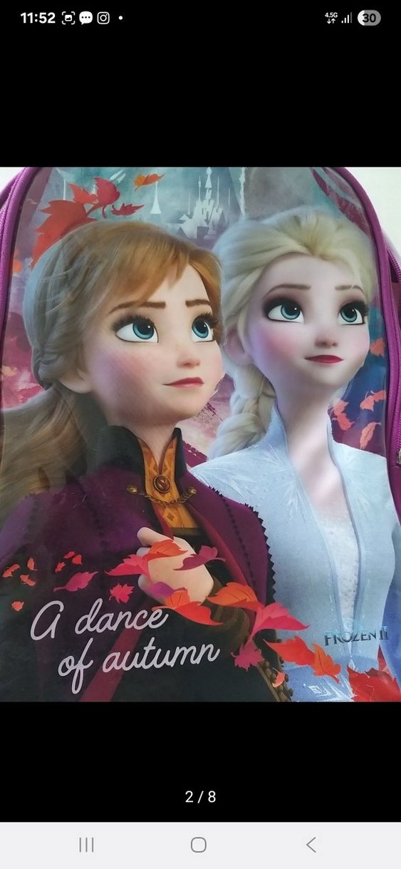 Mor Frozen Temalı Çocuk  ilkokul  Çantası - Görsel 2