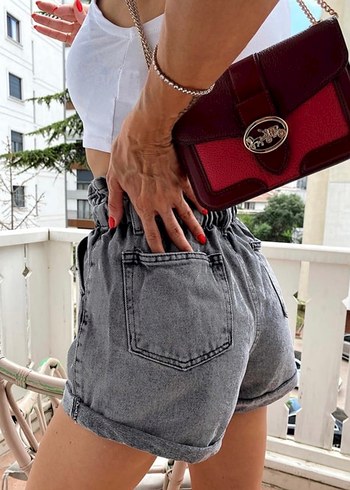 Duble Paça Yıkamalı Denim Şort - Görsel 2