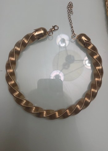Gold Zikzak Choker Kolye - Görsel 4