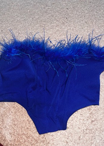 Saks Mavisi Otrişli Astarlı Crop - Görsel 4