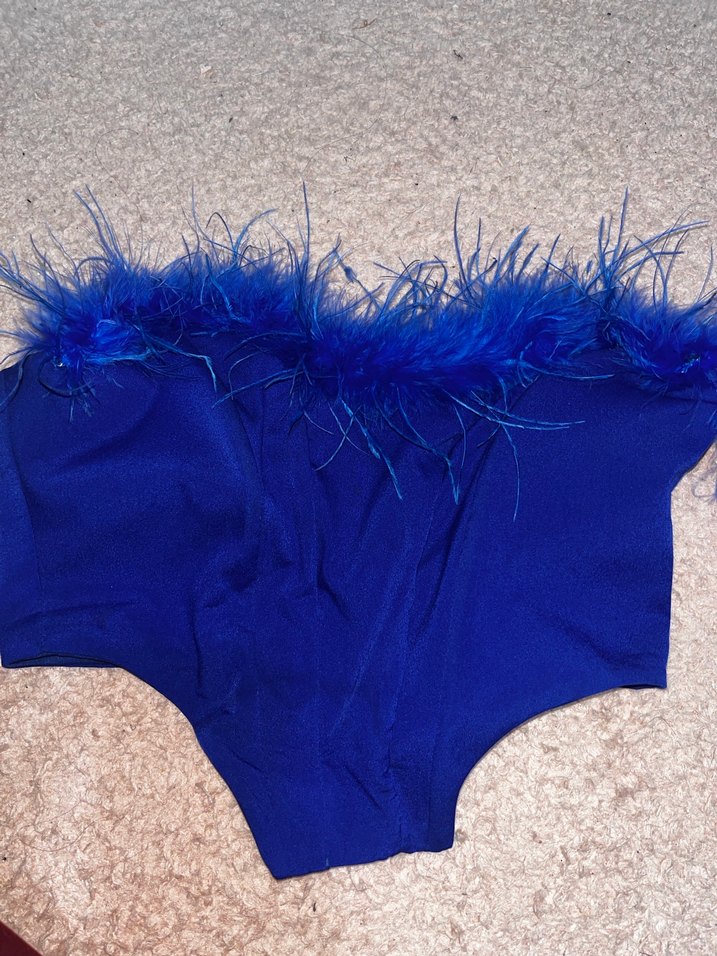 Saks Mavisi Otrişli Astarlı Crop - Görsel 4