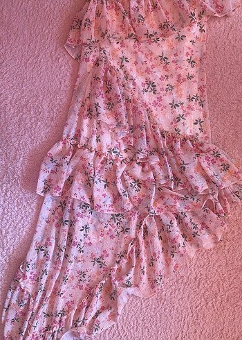 Eyyo Straplez Çiçek Desenli Elbise - Görsel 6