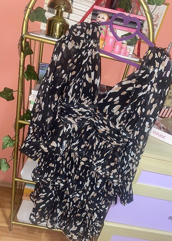 Siyah Şifon Elbise - Görsel 5