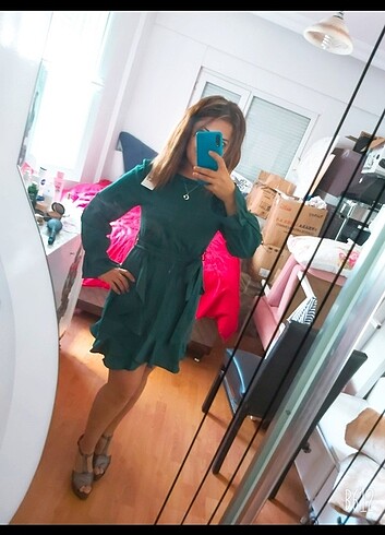 Kisa yeşil elbise