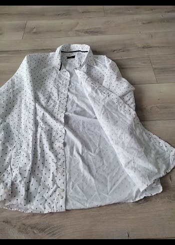 Erkek Beyaz Düğmeli Uzun Kollu Gömlek - Görsel 4