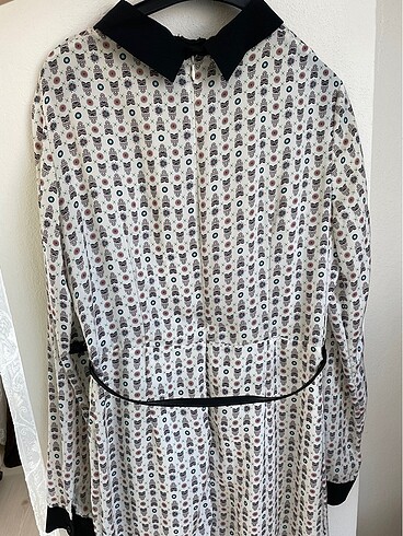 Baykuş desenli ofis günlük elbise - Görsel 5