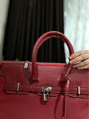 Bordo ofis evrak çantası deri - Görsel 6