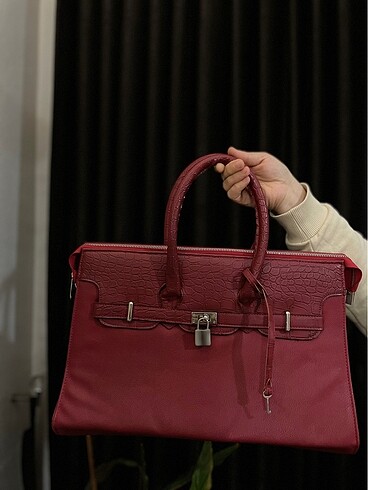 Bordo ofis evrak çantası deri - Görsel 8