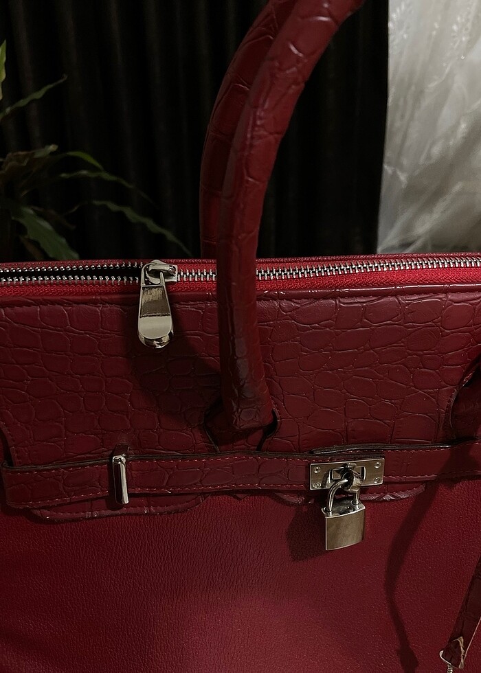 Bordo ofis evrak çantası deri - Görsel 5