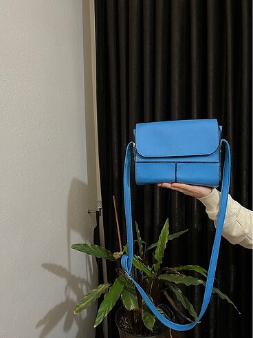 Mavi kol çantası deri - Görsel 2