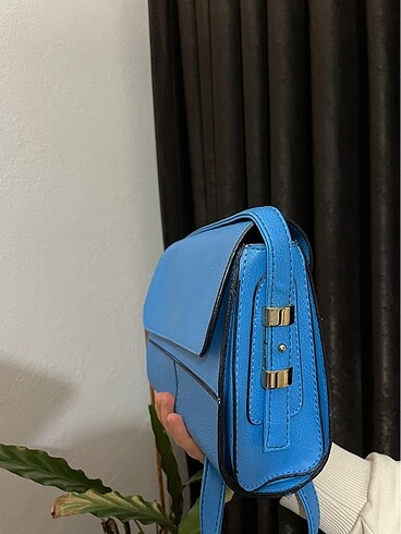 Mavi kol çantası deri - Görsel 6