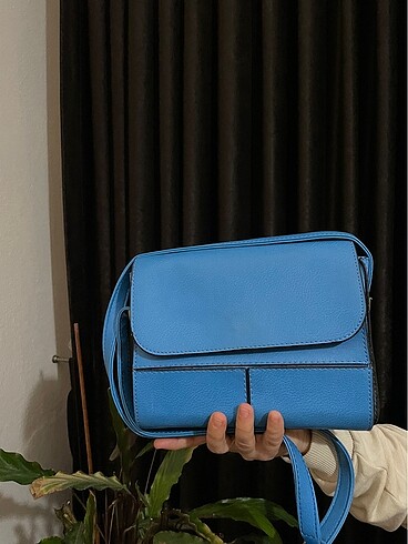 Mavi kol çantası deri - Görsel 7