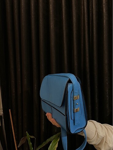 Mavi kol çantası deri - Görsel 5