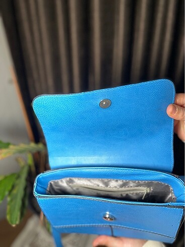 Mavi kol çantası deri - Görsel 10