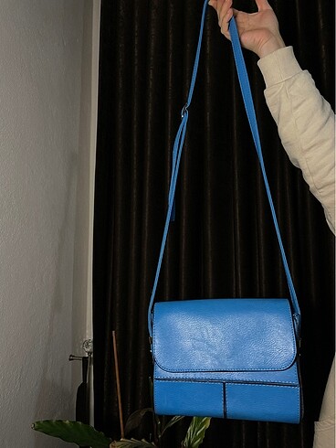Mavi kol çantası deri - Görsel 8
