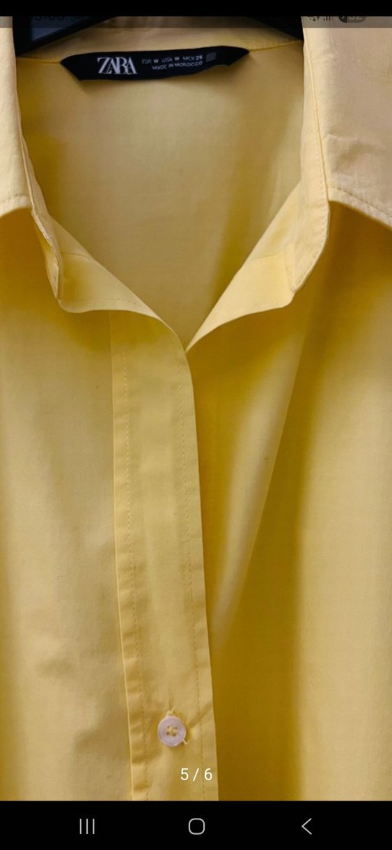 Sarı Kadın Düğmeli Gömlek - Görsel 5