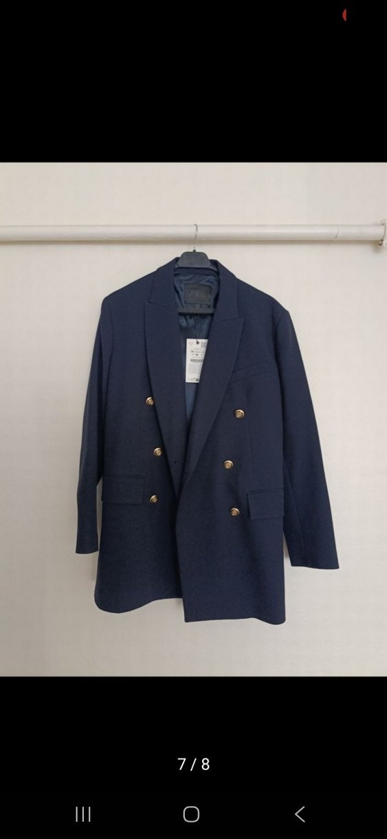 Düğmeli Uzun Kesim Kadın Blazer Ceket - Görsel 4