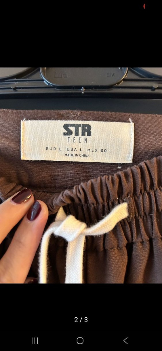 Kadın Bol Kesim Kahverengi Kuşaklı Pantolon - Görsel 2