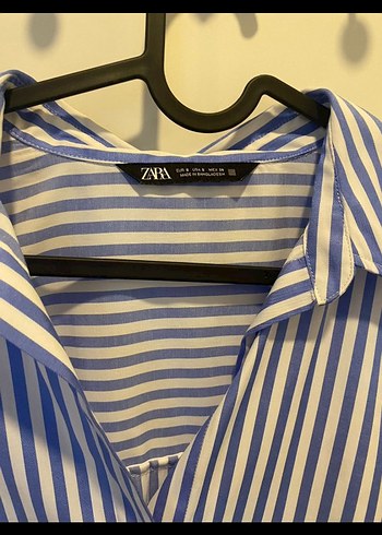 Mavi Çizgili Kadın Gömlek - Görsel 6