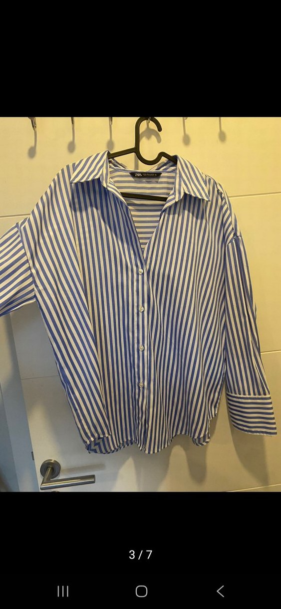 Mavi Çizgili Kadın Gömlek - Görsel 2